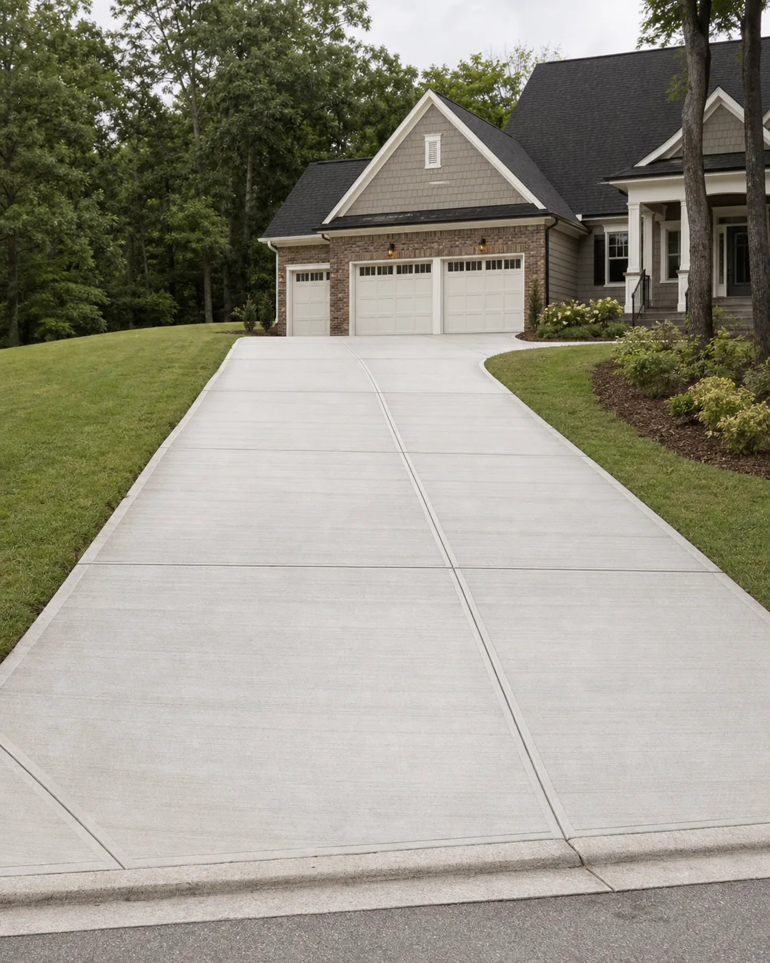 Concept visualization of a finished residential concrete driveway