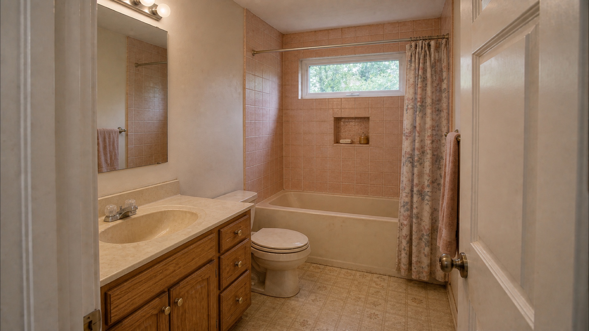 Outdated residential bathroom before renovation