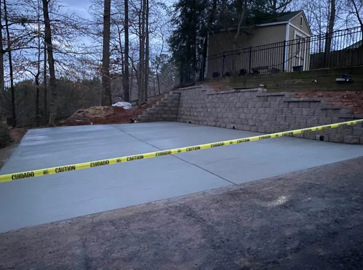 Driveway extension with brush finish in Marietta, Georgia