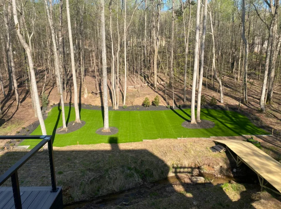 Artificial grass installation in Alpharetta, Georgia
